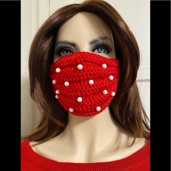 Decorative Hand-knitted Face Mask - Picture 10 of 11